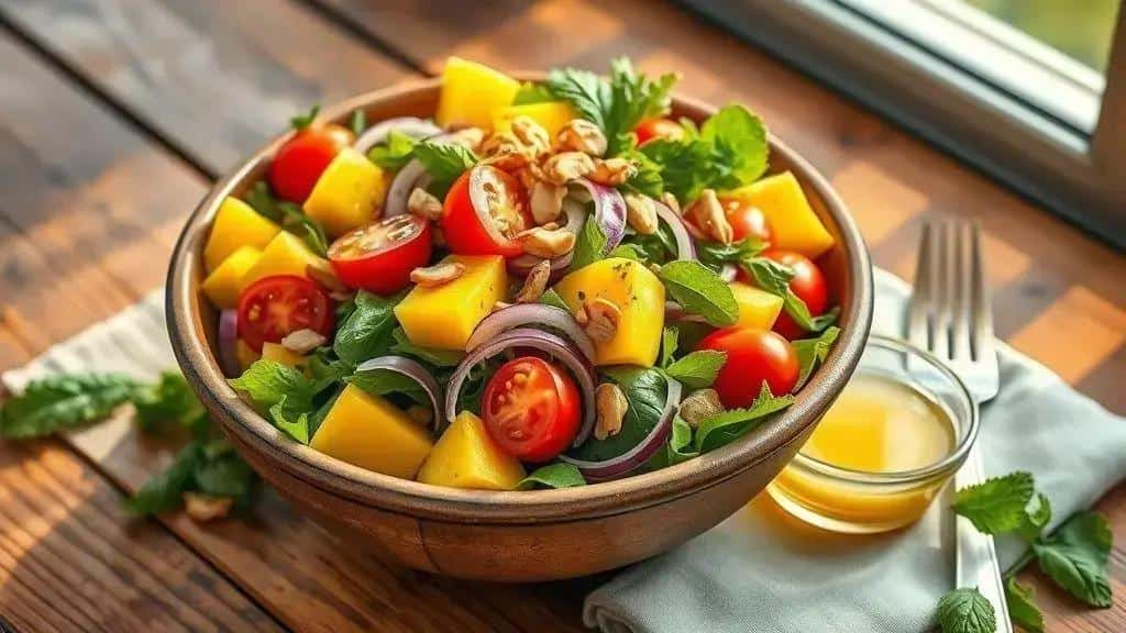 Salada 1 — Salada tropical de manga: ingredientes, como preparar e variações