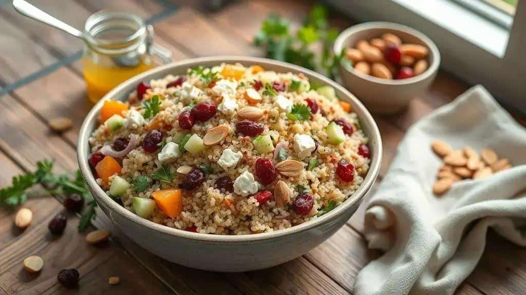 Salada 2 — Salada de quinoa com frutas secas: ingredientes, como preparar e variações