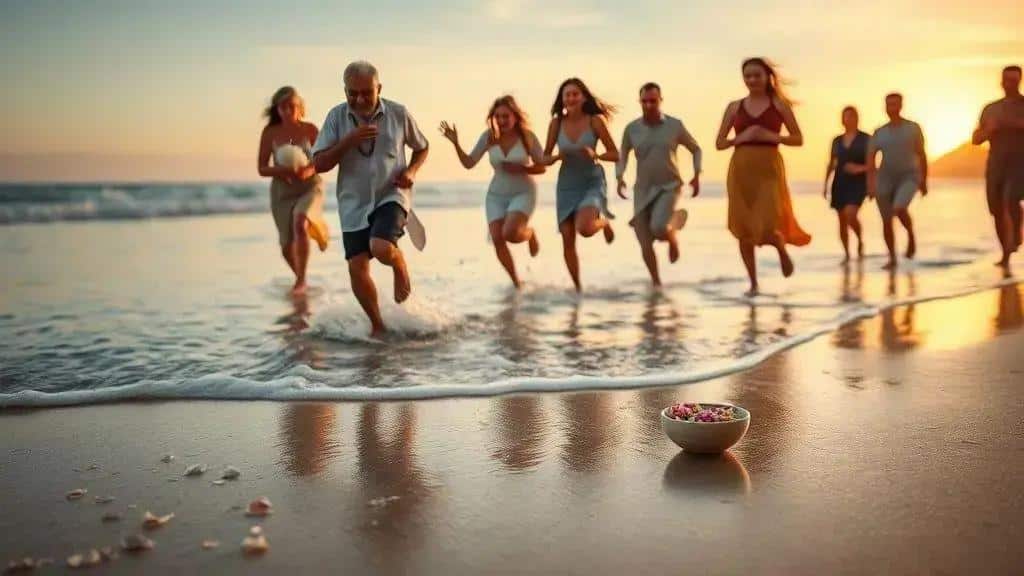 Significado espiritual e simbólico do salto na praia