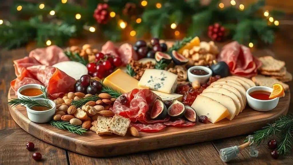 Tábua de frios e queijos com toques natalinos — montagem e dicas
