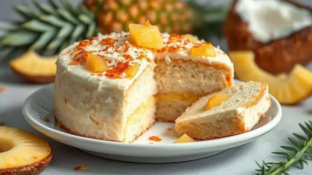 Torta Gelada de Abacaxi com Coco