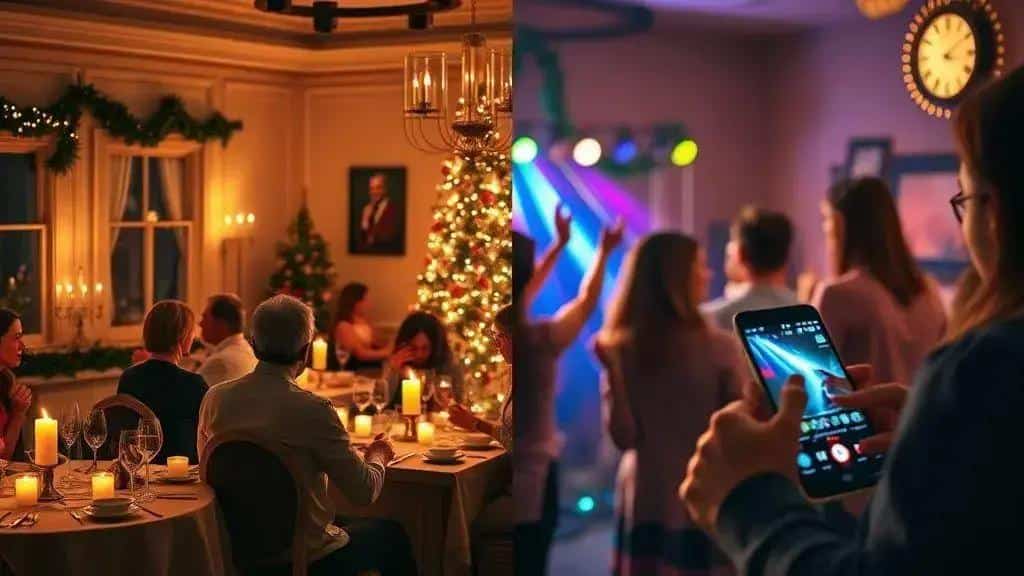 Transições e ordem: do jantar tranquilo à virada energizada Transições e ordem: do jantar tranquilo à virada energizada