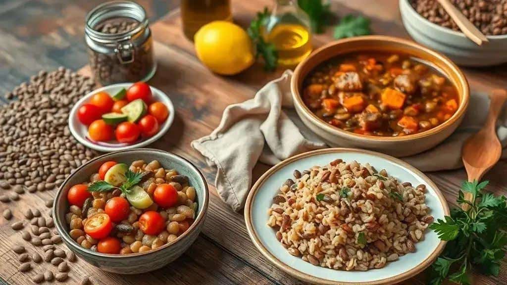 Variações da receita de lentilha: saladas, guisados e acompanhamentos