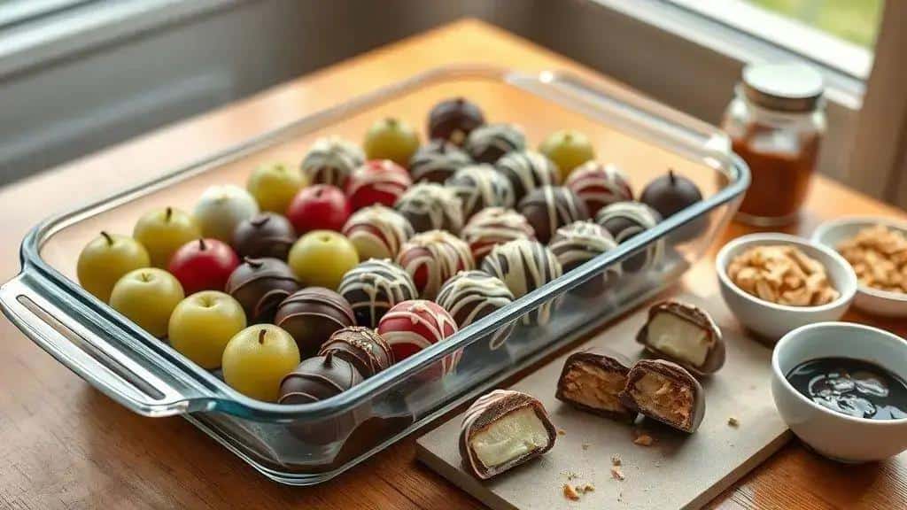 Variações do bombom uva travessa (recheios e coberturas)