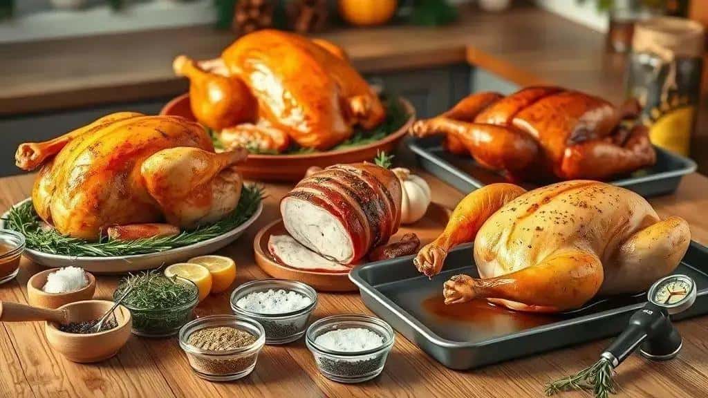 Variações do peru assado e sugestões de temperos Variações do peru assado e sugestões de temperos