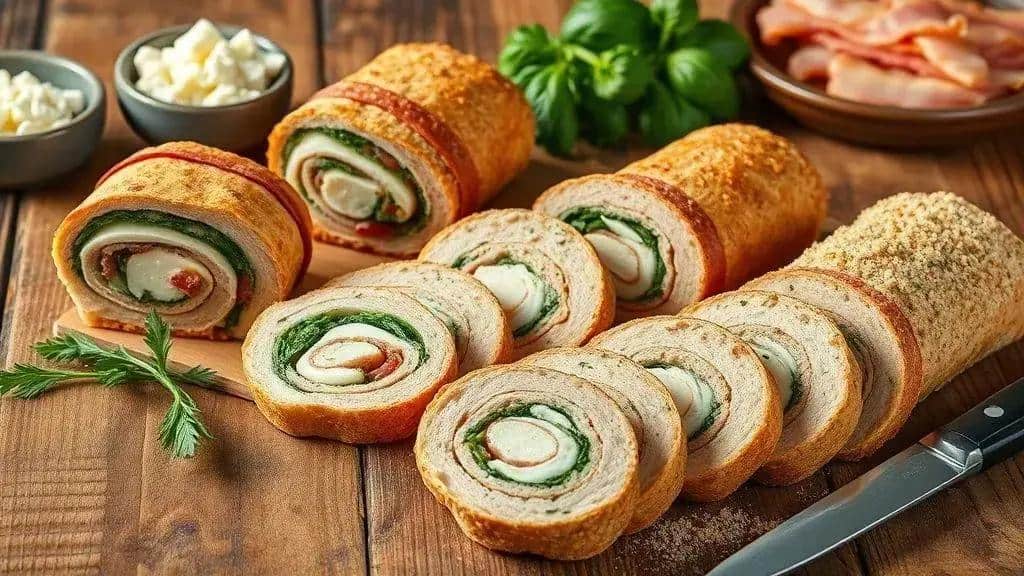 Variações do rocambole de carne moída (queijos, ervas, versões light)