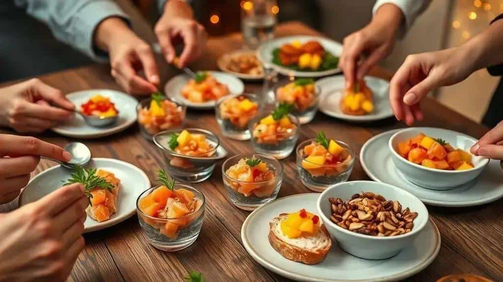 Variações do tartar de salmão com manga