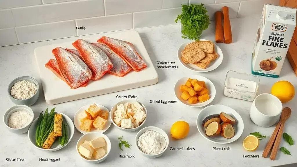 variações e substituições para restrições alimentares