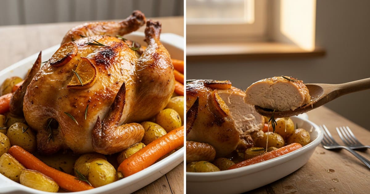 Leia mais sobre o artigo Frango Assado Natalino com Laranja e Alecrim (Econômico)